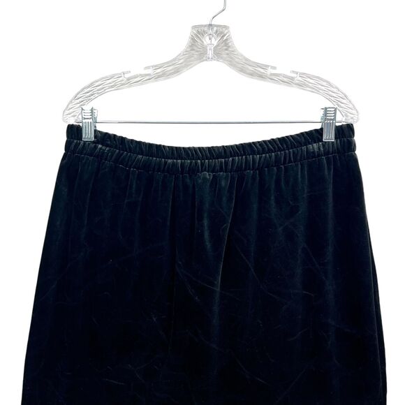 Anthony Mark Hankins Womens Velvet Mini Skirt Elastic Waist Stretch Black Sz 14‎ - Picture 2 of 5